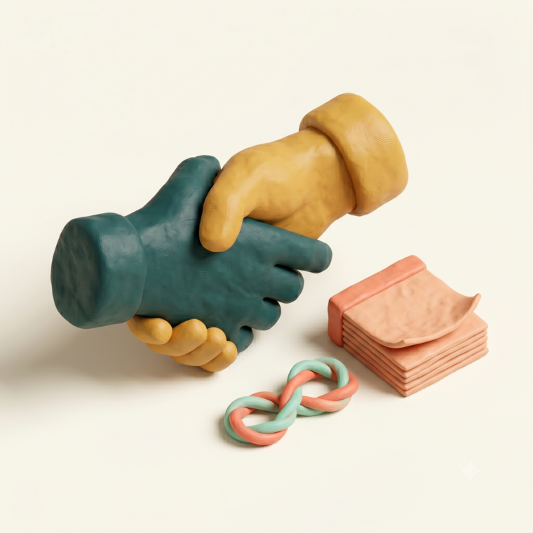 Fractional AI Retainer — clay illustration